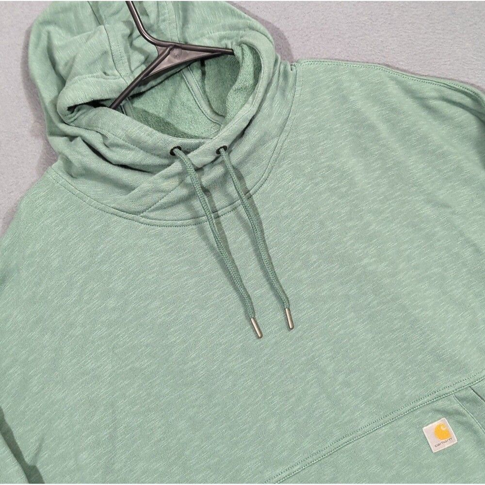 Carhartt Newberry Hoodie Women's L Green French Terry Pullover 103591 MKG